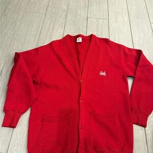 1980s Red Rehobo Jerzees Cardigan Sweater